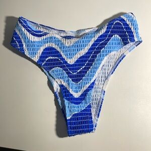 blue patterned swim bottoms